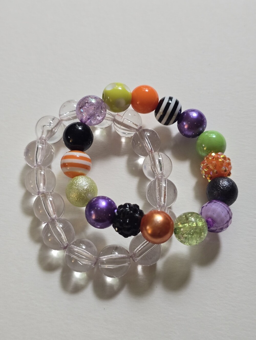 Colorful Beaded Stretch Bracelet Set Of Two